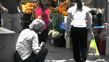 A Caucasian Begging